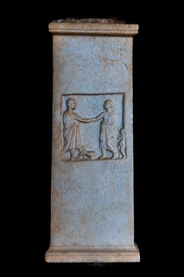 Tomb stele of Peisistratos, son of Soteris, 2nd century B.C., Archaeological Museum in the former Order Hospital of the Knights of St. John, 15th century, Old Town, Rhodes Town, Greece, Europe