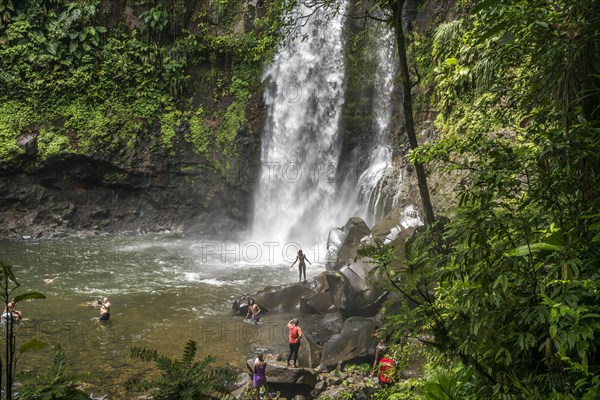 Chutes du Carbet waterfall in Guadeloupe National Park, Basse-Terre, Guadeloupe, France, North America