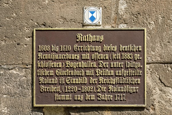 Information board at the old town hall, Nordhausen, Thuringia, Germany, Europe
