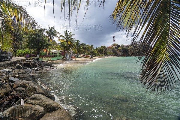 Restaurant La Case aux Epice on the beach Plage de la colline, Terre-de-Haut Island, Les Saintes, Guadeloupe, Caribbean, France, North America