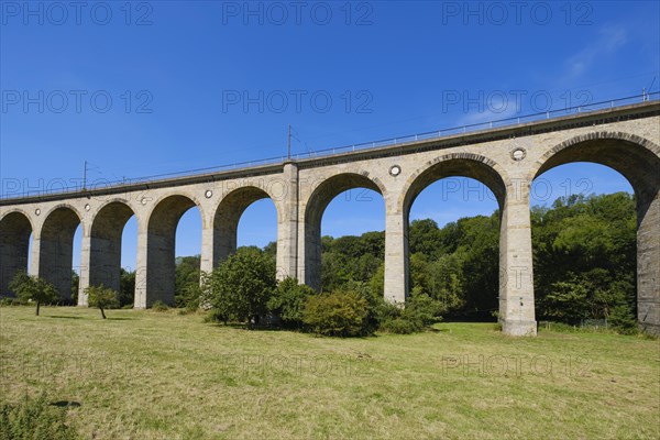 Railway viaduct, Altenbeken viaduct, sand-lime bridge, Altenbeken, East Westphalia-Lippe, North Rhine-Westphalia, Germany, Europe