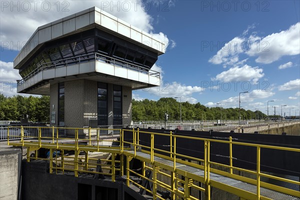 Control room of the lock keeper of the Herne-Ost lock on the Rhine-Herne Canal, Herne, North Rhine-Westphalia, North Rhine-Westphalia, Germany, Europe