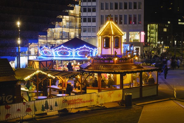 Christmas market at the Schauspielhaus, Duesseldorf, North Rhine-Westphalia, Germany, Europe