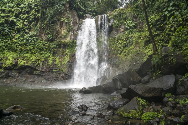 Chutes du Carbet waterfall in Guadeloupe National Park, Basse-Terre, Guadeloupe, France, North America