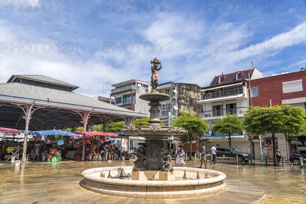 Fountain in Pointe-a-Pitre, Guadeloupe, France, North America