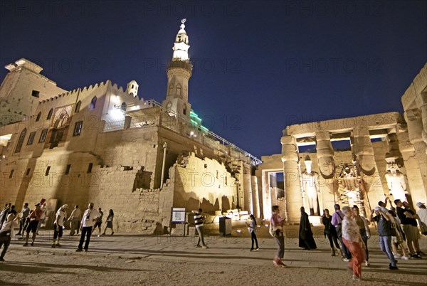 Luxor Temple Complex by Night, Luxor, Egypt, Africa