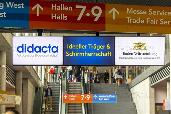 The trade fair Didacta is Europes largest education trade fair, patron is the Ministry of Education and Cultural Affairs of Baden-Wuerttemberg. Stuttgart, Baden-Wuerttemberg, Germany, Europe