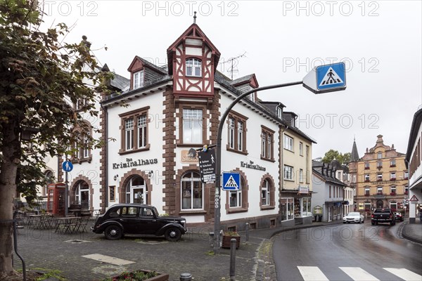 Kriminalhaus in Hillesheim, a criminal property with the Cafe Sherlock, a bookshop and an archive all about detective stories, Hillesheim, Rhineland-Palatinate, Germany, Europe