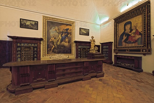 Monastery Monte Oliveto Maggiore Interior Tuscany Italy