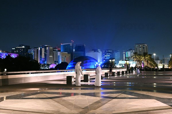 Entrance area of the Museum of Islamic Art by the archtics Ieoh Ming Pei and Jean-Michel Wilmotte, Doha, Qatar, Asia