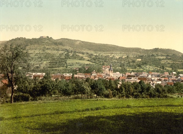 Bad Blankenburg with Greifenstein Castle in Thuringia