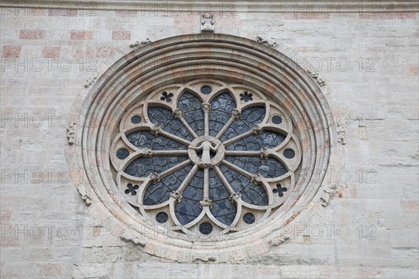Rosette on the facade of Trento Cathedral