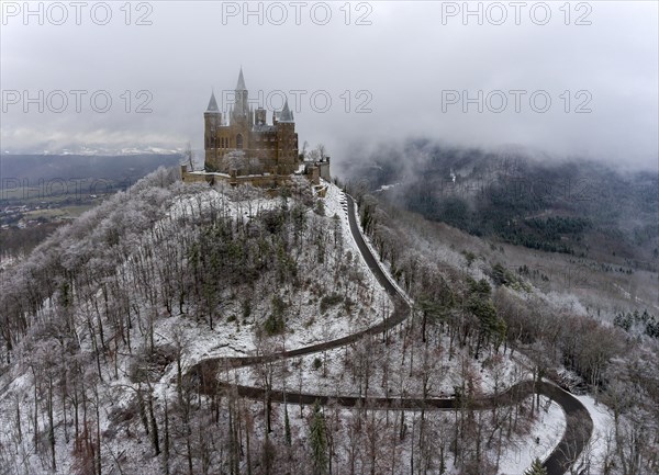 Hohenzollern Castle in fog