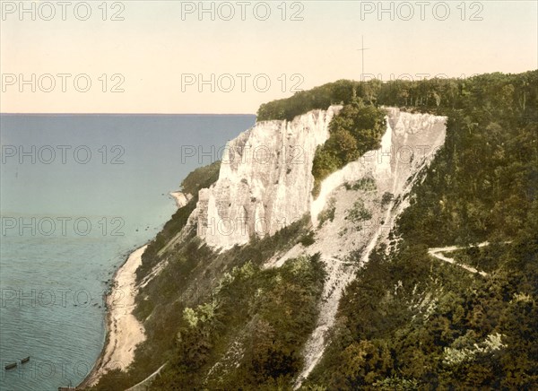 The small Stubbenkammer chalk cliffs on the island of Ruegen