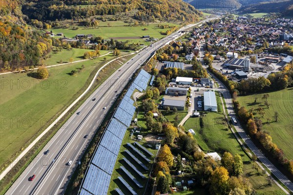 Solar PV system along the A8 motorway near Gruibingen