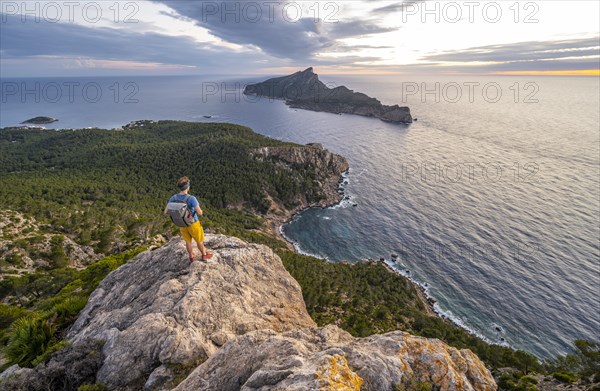 View of mountains and coast with sea