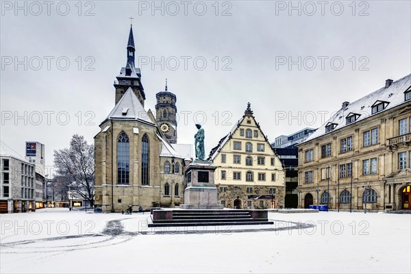 City view with snow