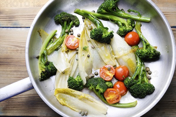 Chicory as a vegetable in a pan