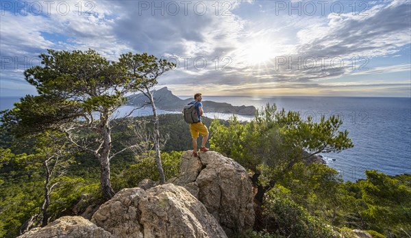 Hikers on rocks