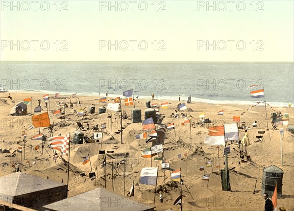 Sandcastles on the North Sea beach in Westerland