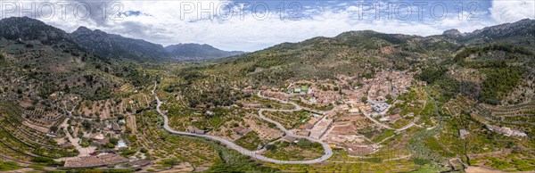 Mediterranean mountain landscape with mountain village