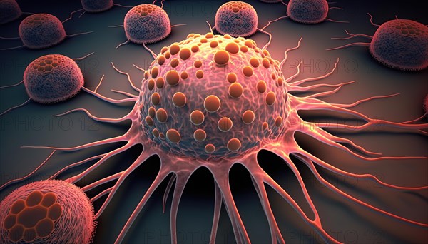 Schematic representation of vascularising tumour cells