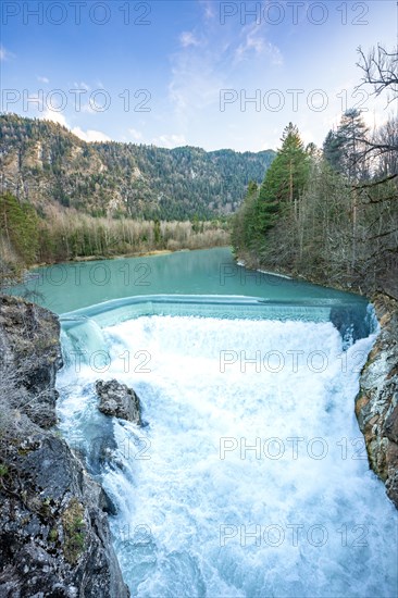 Lech Falls with lots of water in the evening