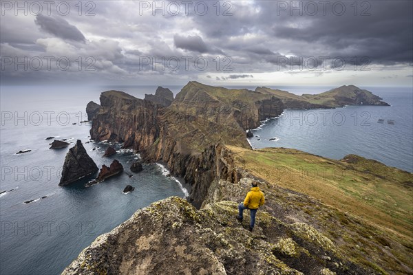 Hiker on a cliff