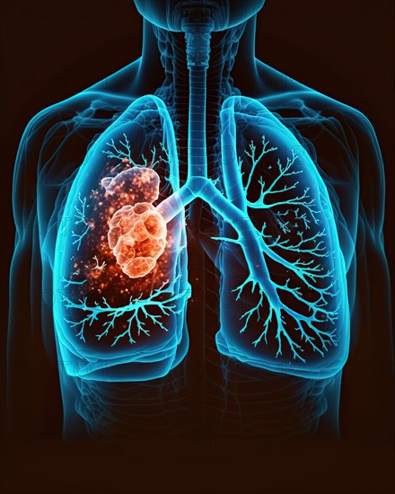 Schematic representation of a lung carcinoma