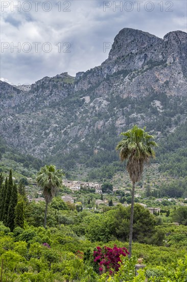 Mountain landscape with rocky mountain peaks