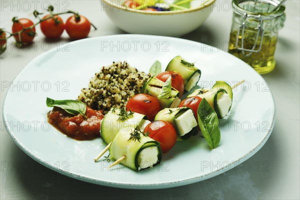 Courgette vegetable skewers