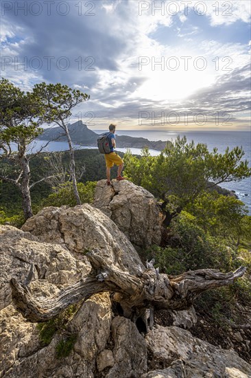 Hikers on rocks