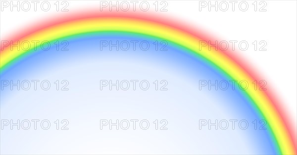 Digitally rendered abstract rainbow background isolated on white