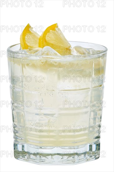 Summer refreshing spritz cold cocktail isolated on white background