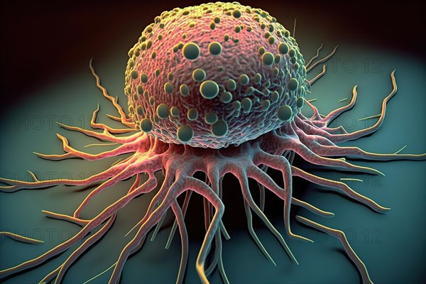 Schematic representation of a vascularised tumour cell