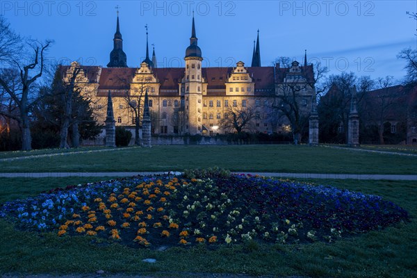 Merseburg Castle at blue hour