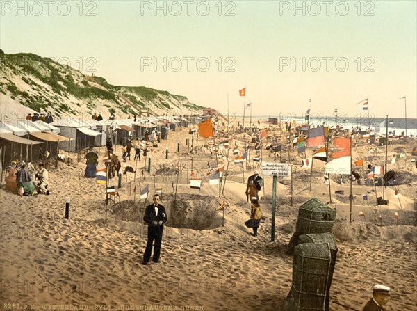 Sandcastles on the North Sea beach in Westerland