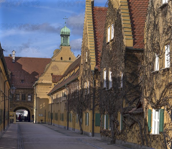 Residential buildings with St. Marks Church in the Jakob Fugger Settlement