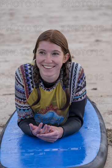 Surfers on the beach at Jeffreys Bay near Port Elizabeth