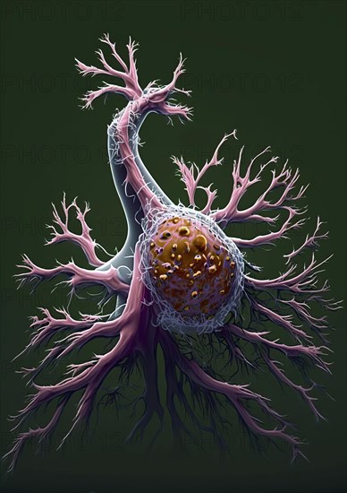 Schematic representation of vascularising tumour cells