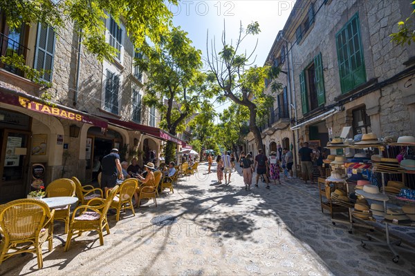 Street with shops and restaurants