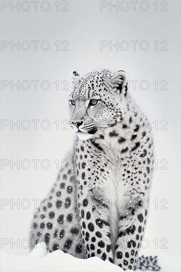 A white snow leopard