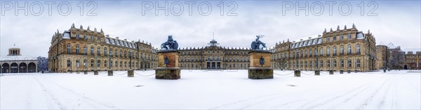 City view with snow