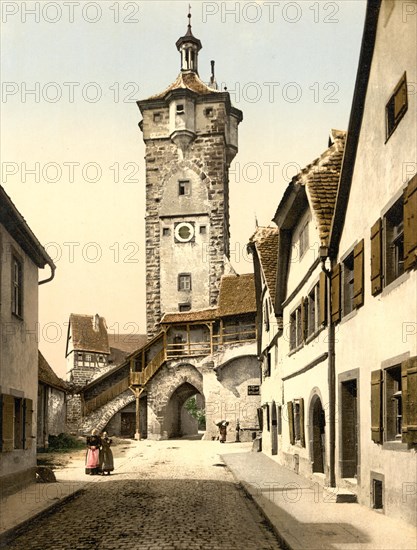 Bell gate in the bell tower in Rothenburg ob der Tauber in Bavaria