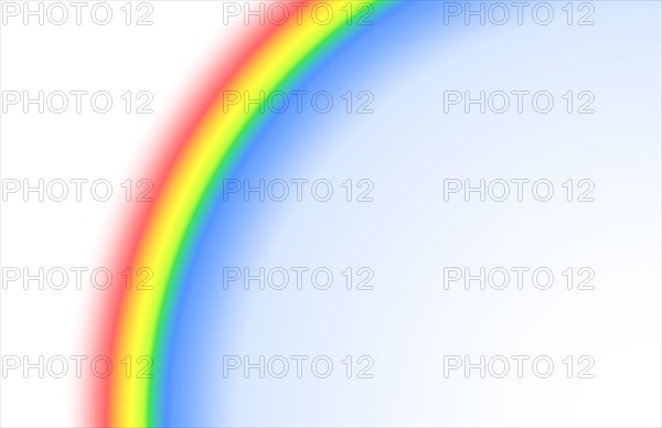 Digitally rendered abstract rainbow background isolated on white