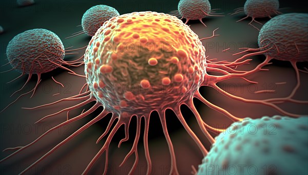 Schematic representation of vascularising tumour cells