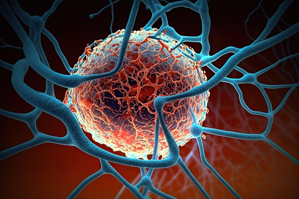 Schematic representation of a highly vascularised tumour cell