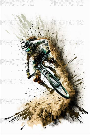 Mountain biker downhill race