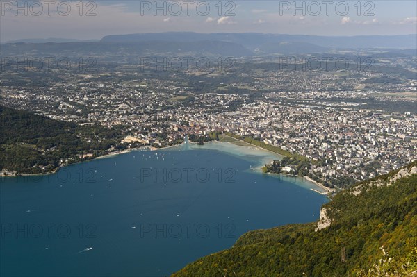 View from Mont Veyrier of the lake of Annecy