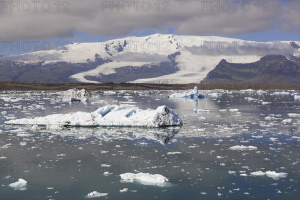 Icebergs floating in Joekulsarlon